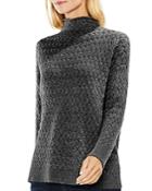 Vince Camuto Mock Neck Novelty-cable Sweater