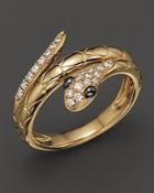 Diamond Snake Band In 14k Yellow Gold, .15 Ct. T.w.
