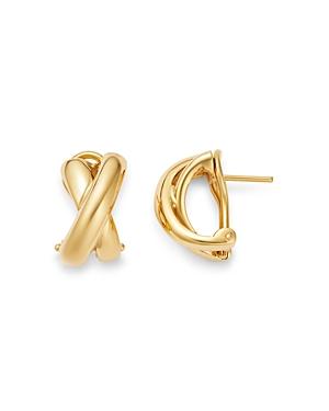Roberto Coin 18k Yellow Gold Crossover Hoop Earrings