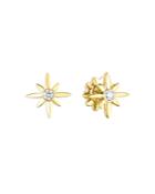 Roberto Coin 18k Yellow Gold Disney Cinderella Diamond Star Stud Earrings