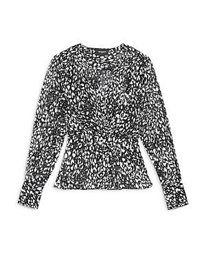 The Kooples Animal Print Peplum Blouse