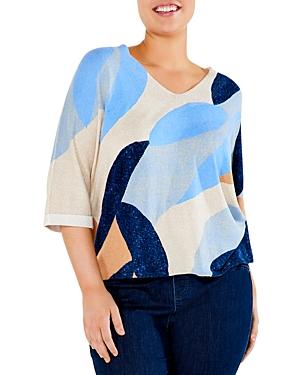 Nic+zoe Plus Ocean Isle V Neck Sweater