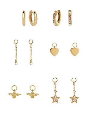 Olivia Burton House Of Huggies Hoop Earrings Gift Set In Yellow Gold-plated Sterling Silver