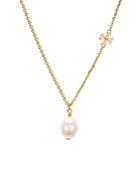Tory Burch Logo Cultured Freshwater Pearl Necklace, 16