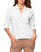Xcvi Whitson Linen Button Up Top