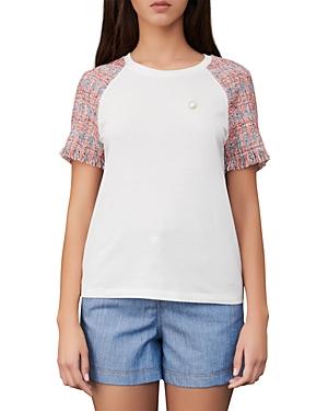 Maje Tweedy Mixed Media Tee