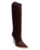 Schutz Women's Maryana Welt Wild Pointed Toe Calf Hair High Heel Tall Boots