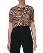 Whistles Maggie Patchwork Animal Print Blouse