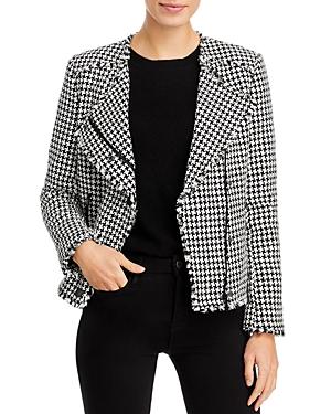 Karl Lagerfeld Paris Houndstooth Tweed Moto Jacket