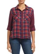 Billy T Mixed Plaid Button Back Shirt