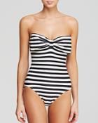Kate Spade New York Georgica Beach Stripes Bandeau Maillot One Piece Swimsuit