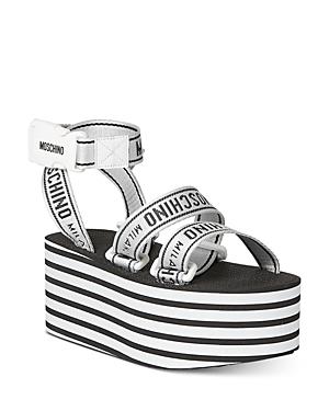 Moschino Women's Logo Ribbon Platform Sandals
