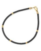 Lagos Gold & Black Caviar Collection 18k Gold & Ceramic Rope Bracelet