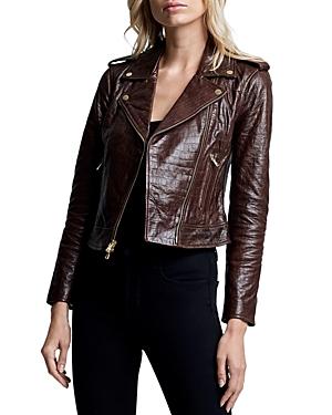 L'agence Lambskin Leather Biker Jacket