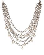 Alexis Bittar Future Antiquity Chain-link & Imitation Pearl Multi-row Statement Necklace, 16-19