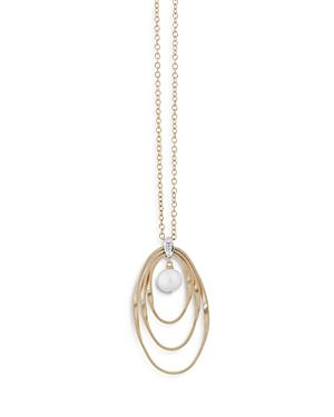 Marco Bicego 18k White & Yellow Gold Marrakech Onde Cultured Freshwater Pearl & Diamond Pendant Necklace, 16.5