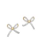 Adina Reyter 14k Yellow Gold Pave Diamond Tiny Bow Earrings