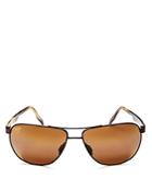 Maui Jim Castles Polarized Brow Bar Aviator Sunglasses, 65mm