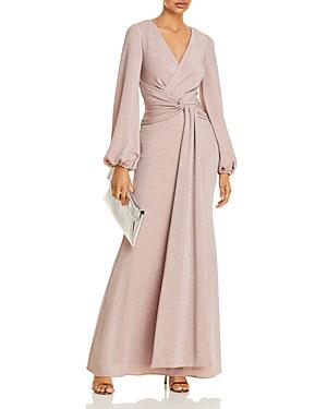 Aqua Twist-front Metallic Gown - 100% Exclusive