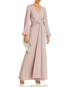Aqua Twist-front Metallic Gown - 100% Exclusive