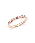 Bloomingdale's Ruby & Diamond Band In 14k Rose Gold - 100% Exclusive