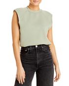 Jonathan Simkhai Standard Channing Terry Shoulder Pad Sweatshirt Bodysuit