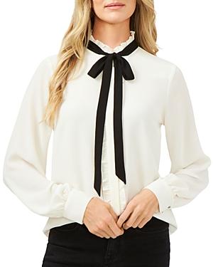 Cece Ruffled Tie Neck Blouse