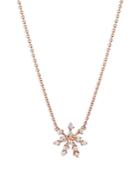 Hueb 18k Rose Gold Luminus Diamond Starburst Cluster Pendant Necklace, 18