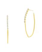 Freida Rothman Fleur Bloom Empire Thin Hoop Earrings In 14k Gold-plated & Rhodium-plated Sterling Silver