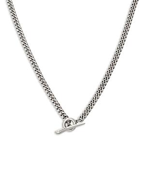Allsaints Logo Bar Toggle Necklace In Sterling Silver, 19