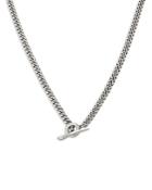 Allsaints Logo Bar Toggle Necklace In Sterling Silver, 19