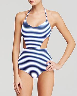 Zinke Blue Stripe Andi Monokini One Piece Swimsuit