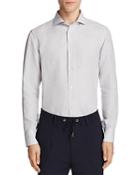 Eleventy Linen Cotton Regular Fit Button Down Shirt