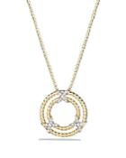 David Yurman X Pendant Necklace With Diamonds In 18k Yellow Gold