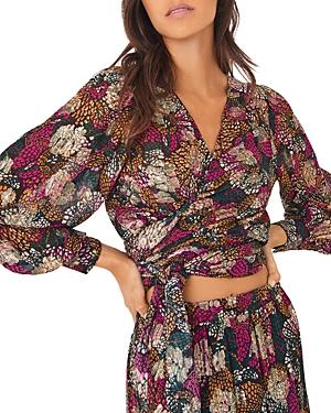 Ba & Sh Leia Printed Cropped Wrap Top