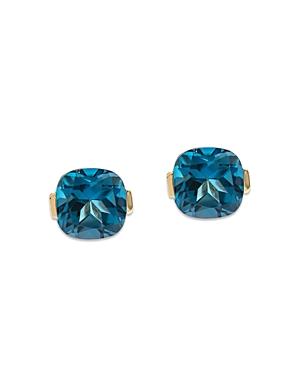 Bloomingdale's London Blue Topaz Cushion Cut Stud Earrings In 14k Yellow Gold - 100% Exclusive