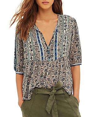 Ba & Sh Tobias Printed Tie Neck Top