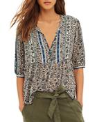 Ba & Sh Tobias Printed Tie Neck Top
