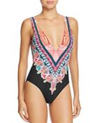 Red Carter V-neck Tank Mio Reversible One Piece Swimsuit