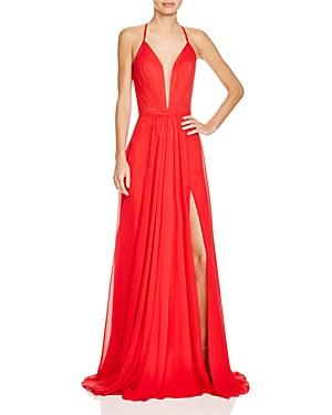 Faviana Couture Sleeveless Illusion V-neck Gown