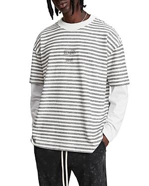 Allsaints Cain Cotton Stripe Logo Graphic Tee