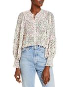 Alice And Olivia Margery Tiered Ruffle Button Front Blouse