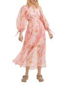 Maje Riso Floral Print Cutout Dress