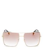 Moschino Women's Brow Bar Mirrored Square Sunglasses, 59mm
