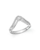 Bloomingdale's Diamond Double Row Ring In 14k White Gold, .25 Ct. T.w. - 100% Exclusive