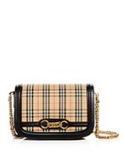 Burberry The 1983 Check Link Medium Fabric & Smooth Leather Shoulder Bag
