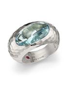 Roberto Coin Sterling Silver Capri Plus Ring With Topaz
