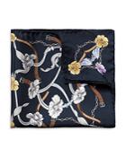 Eton Flowers & Belts Silk Pocket Square