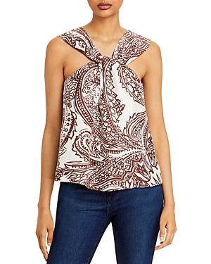 Joie Malta Printed Silk Halter Top