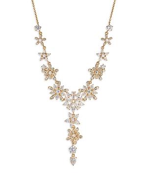 Nadri Freya Drama Cubic Zirconia Flower Lariat Necklace In 18k Gold Plated, 16-20